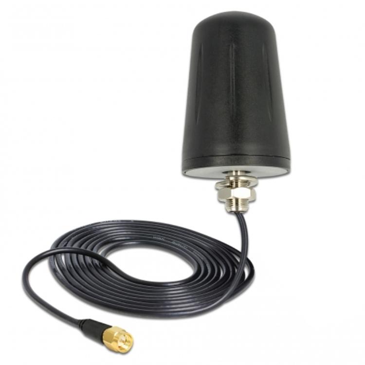 Delock WLAN 802.11 b/g/n Antenne SMA-aansluiting 3 dBi omnidirectioneel - Delock
