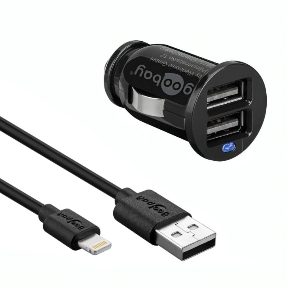 Chargeur voiture USB A + câble USB Micro - Goobay
