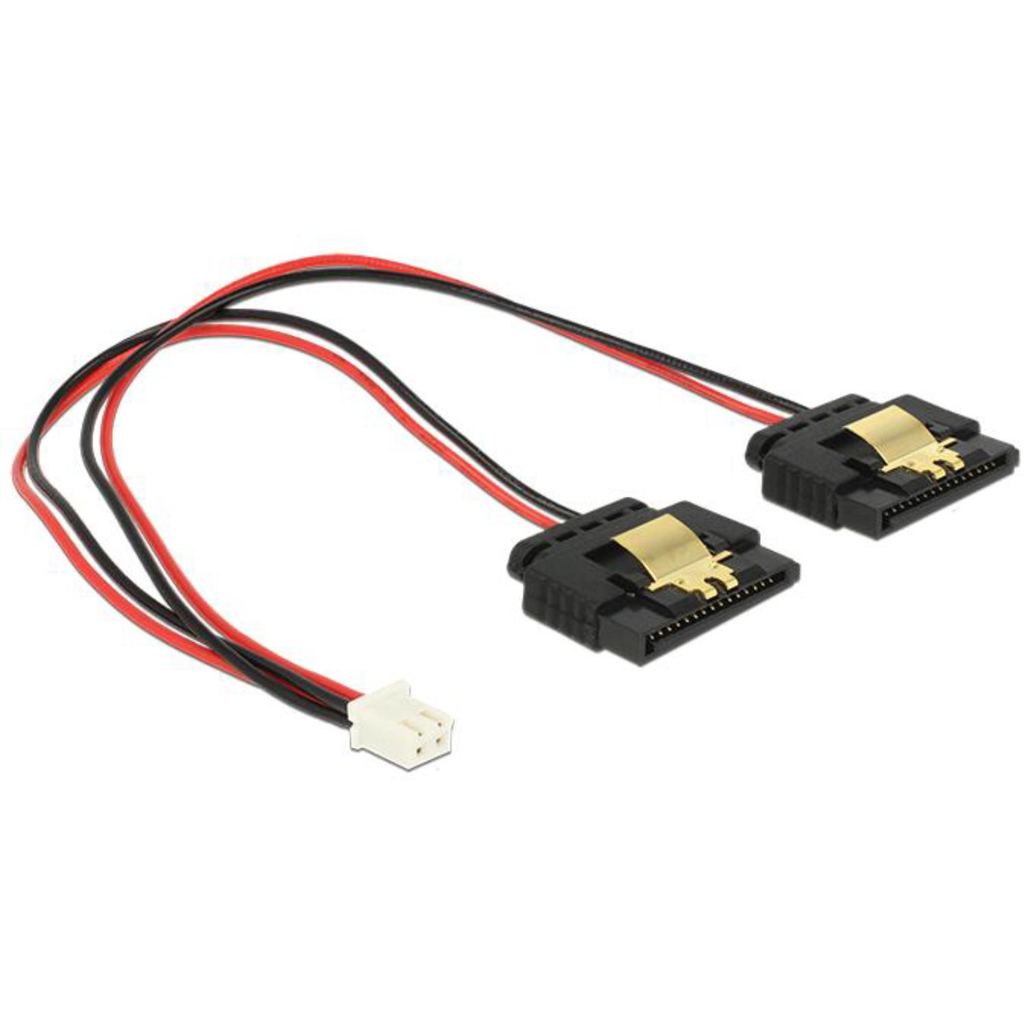 Câble Delock Alimentation 2 broches femelles > 2 x SATA 15 broches femelles (5 V) métal - Delock