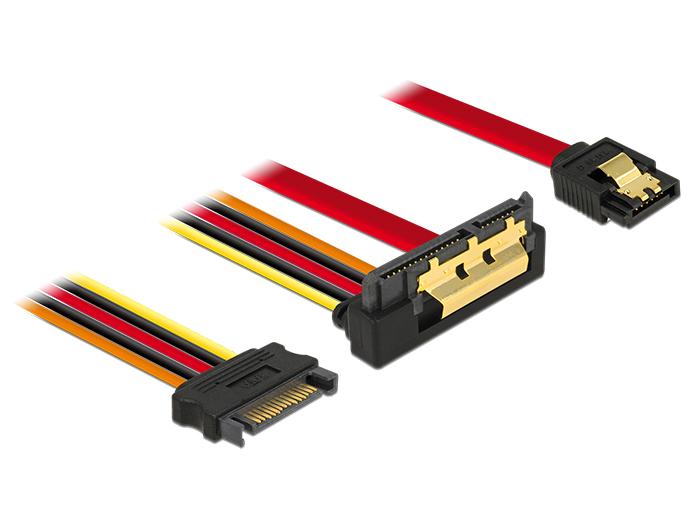 Delock Kabel SATA 6 Gb/s 7 Pin Vrouwelijk + SATA 15 Pin Power Stekker - Delock