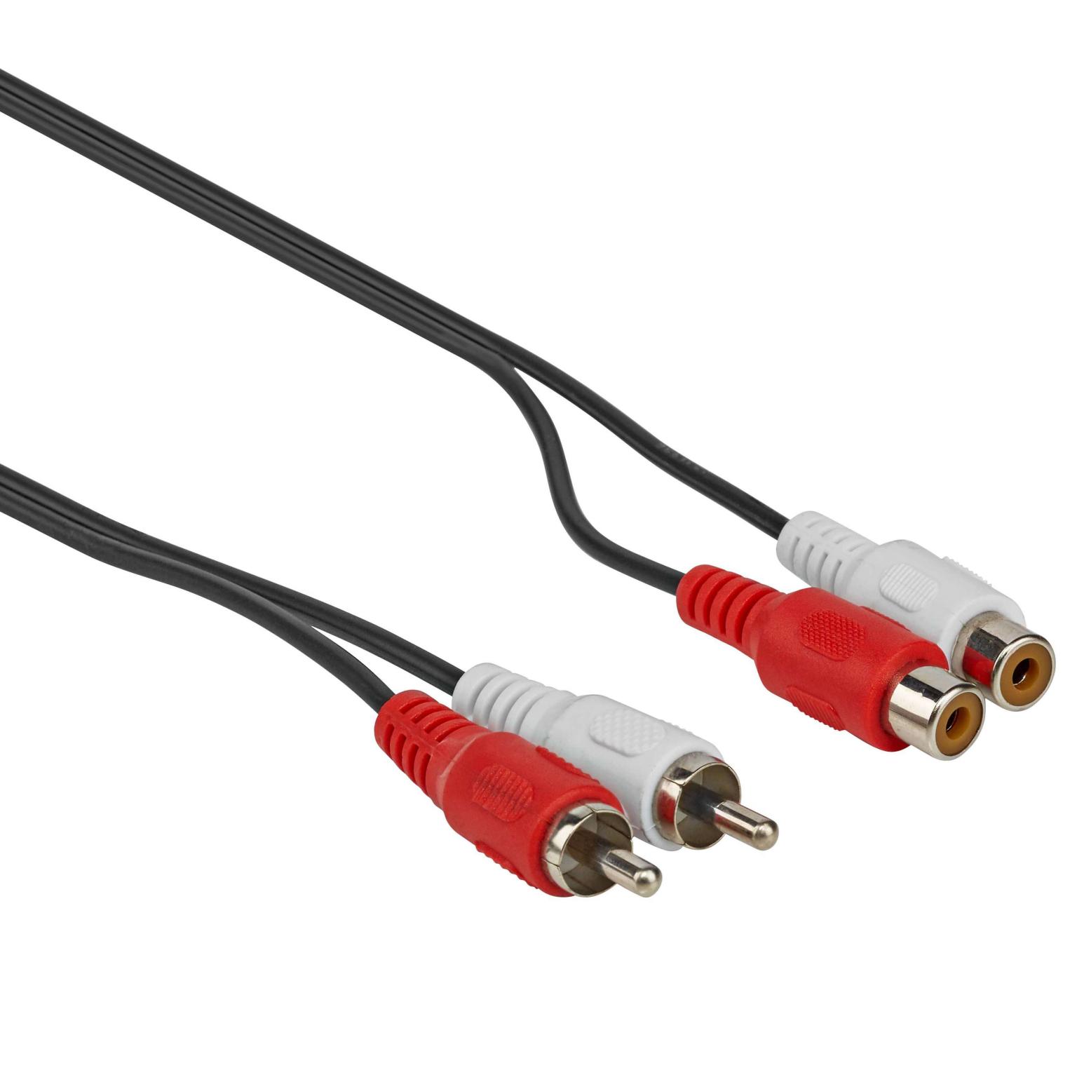 Câble RCA Stéréo triple protection 5 mètres Avec connecteurs coudés