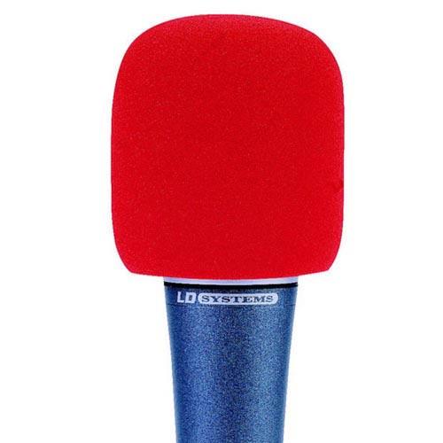 Bonnette anti-vent pour microphone - Matériau : Mousse Taille : 40 - 50 mm  Couleur : rouge