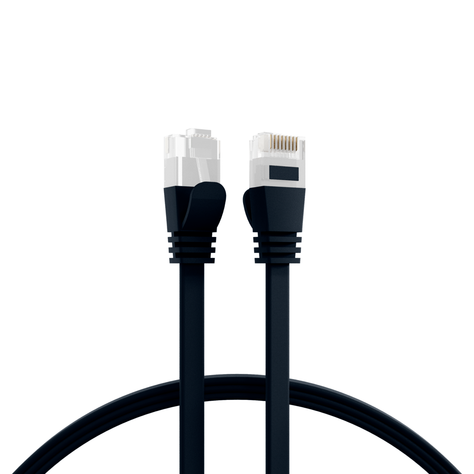 Cat. 6A U/UTP flat patch cable 0,5m black - EFB