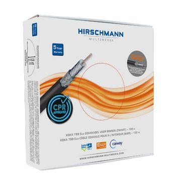 Coax kabel - 100 meter - Zwart - Hirschmann