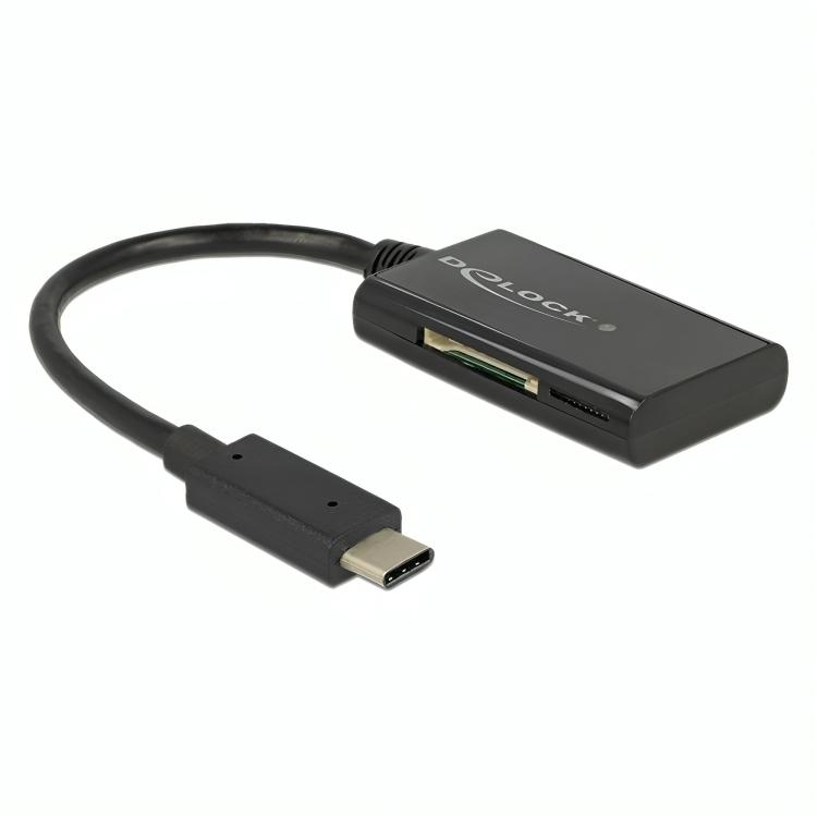 Lecteur de carte USB 3.0, lecteur de carte SD / Micro-SD USB Type C  Adaptateur OTG pour cartes SDXC, SDHC, SD, MMC, RS-MMC, Micro-SDXC, Micro-SD,  Micro-SDHC et UHS-I Noir - Carte mémoire