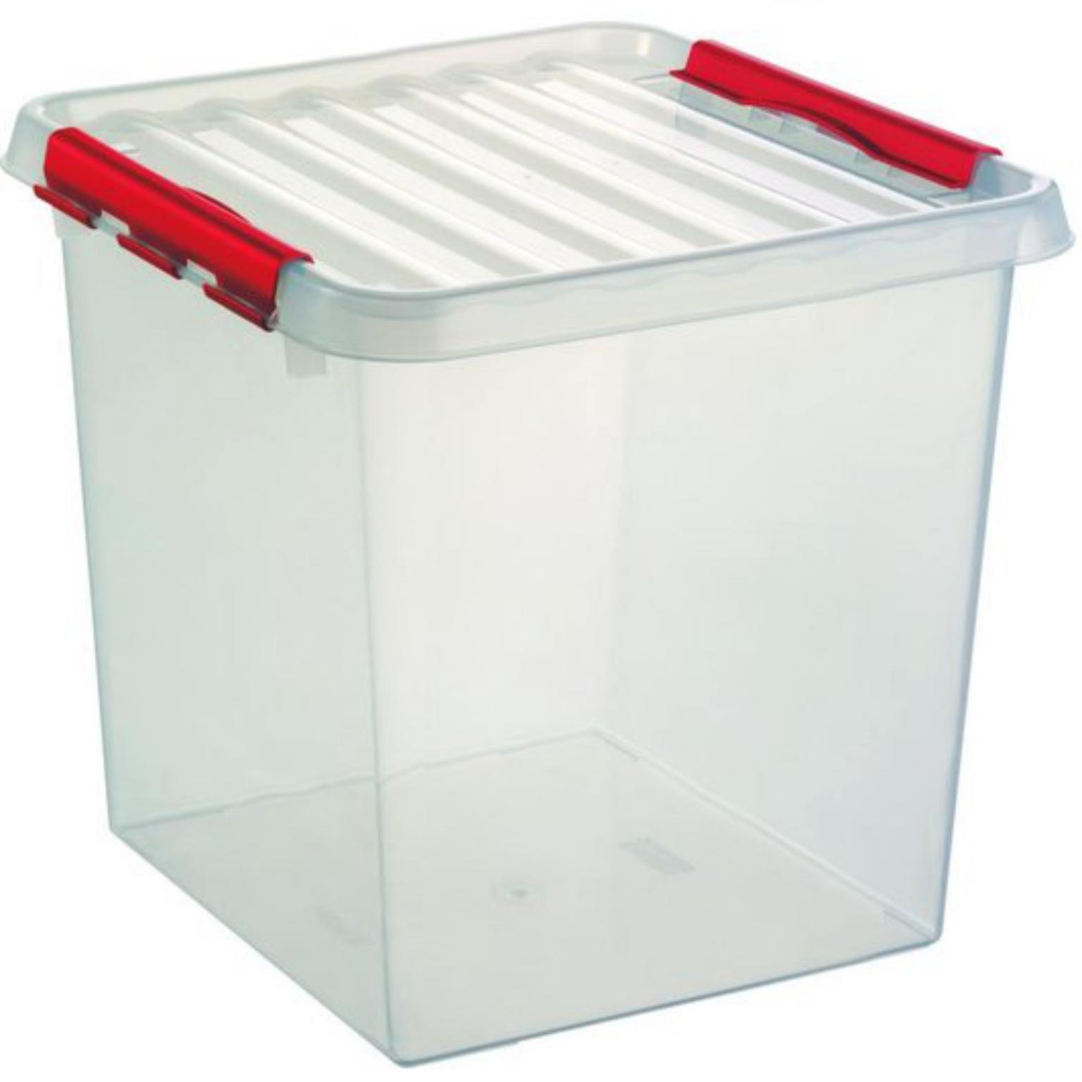 Boîte 38L transp./rouge - Q-line