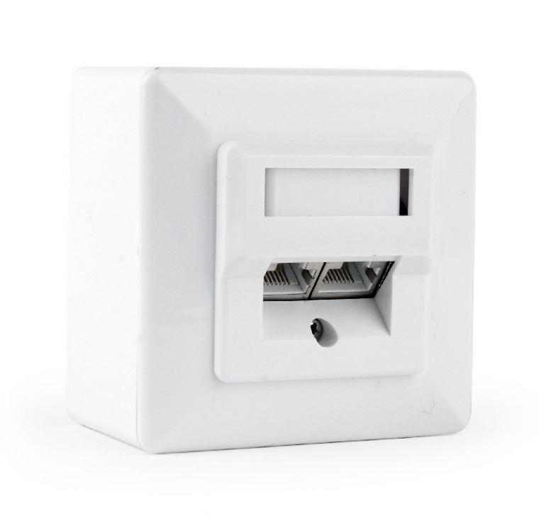 Cat 6 wandcontactdoos - inbouw en opbouw - UTP