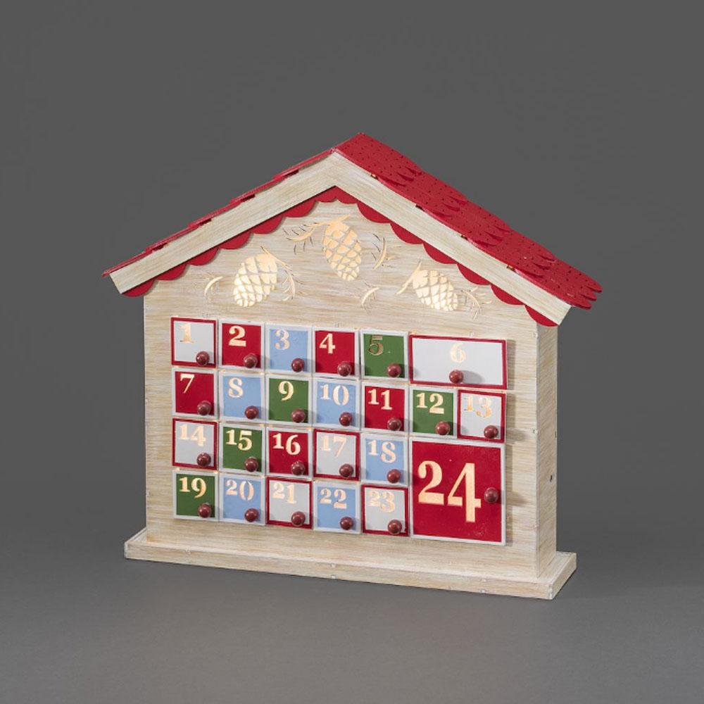 Maison de Noël - guirlandes lumineuses d'intérieur - 29 lumières - 36 x 42 cm - blanc chaud