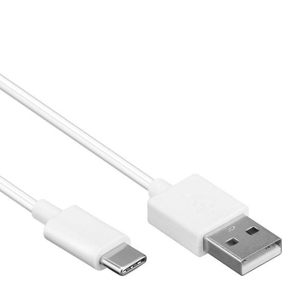 Câble USB-A 3.0 Femelle vers USB-C Mâle OTG Cuivre Gaine PVC Blanc