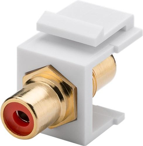 Keystone Cinch/RCA module 2 Cinch-aansluitingen, rood, verguld - Goobay