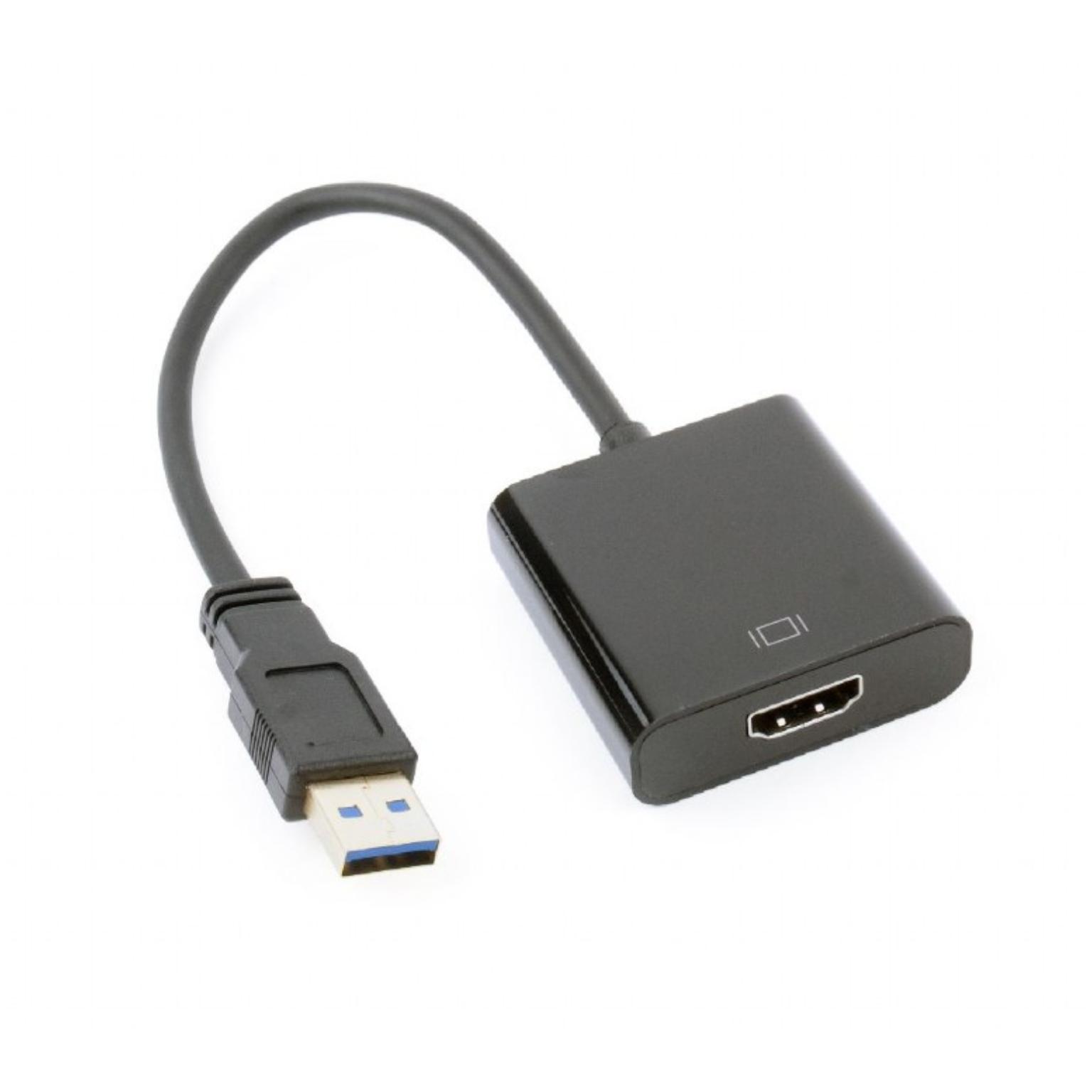 Convertisseur USB A vers HDMI - Connexion 1 : USB A mâle Connexion 2 : HDMI  femelle Résolution maximale : Full HD@60Hz