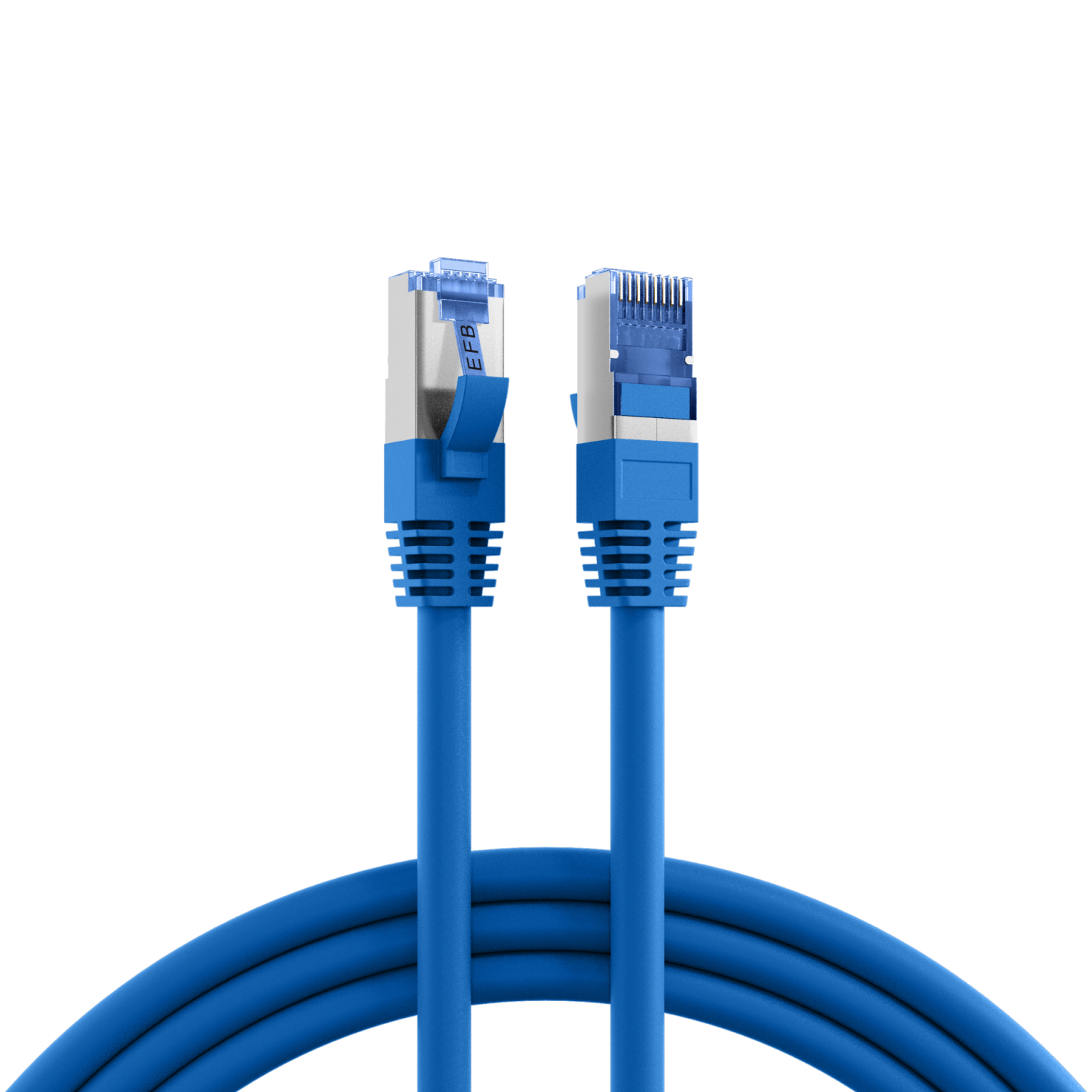 Câble patch RJ45 S/FTP, Cat.6A, câble brut Cat.7 TPE superflex, 2m, bleu - EFB