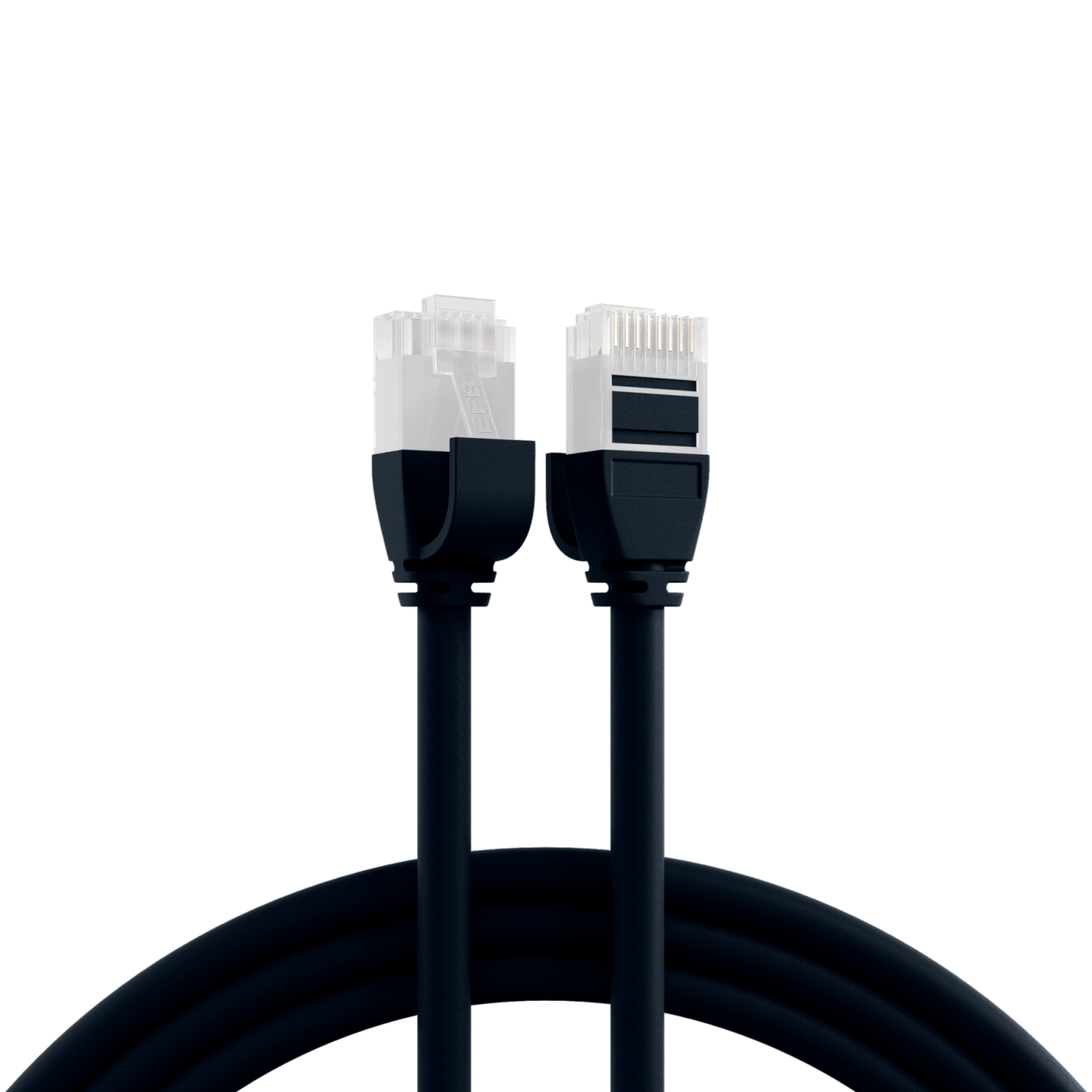 RJ45 Patch cable U/FTP, Cat.6A, raw cable TPE 3,6mm ultraflex, 1m, black - EFB