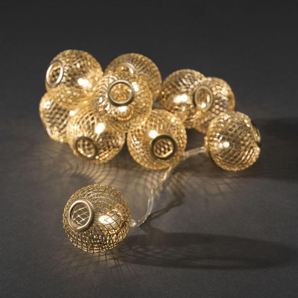 Guirlande lumineuse - guirlandes de Noël à leds d'intérieur - 10 lumières - 0.9 mètres - blanc chaud - 3x AA