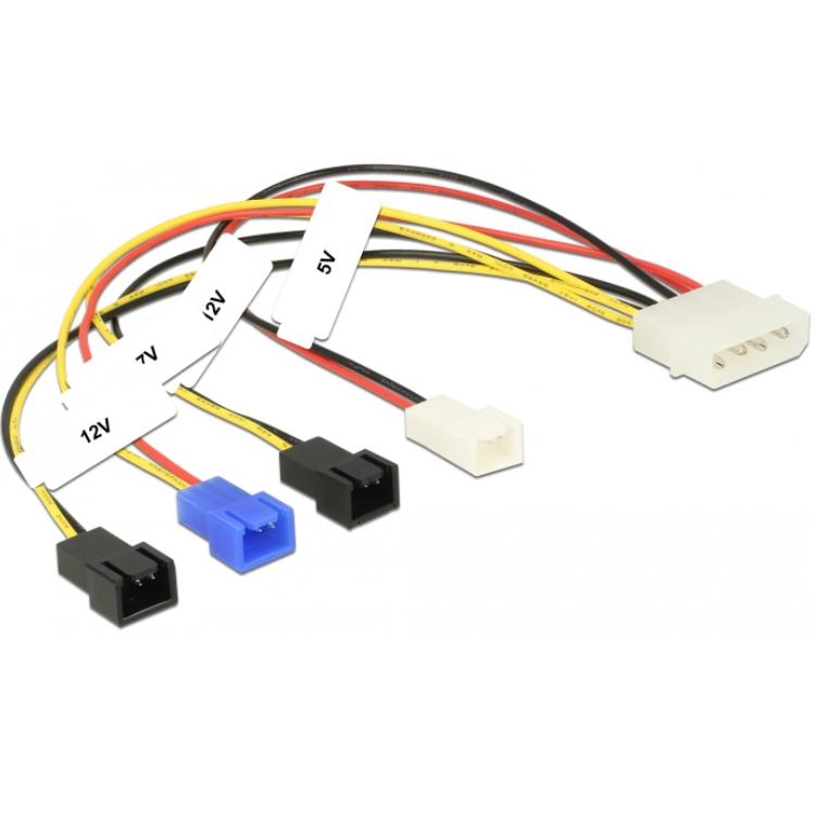 Molex naar ventilator voedingskabel - Delock
