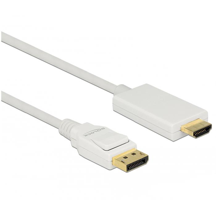 DisplayPort naar HDMI kabel - 1 meter - Wit - Delock