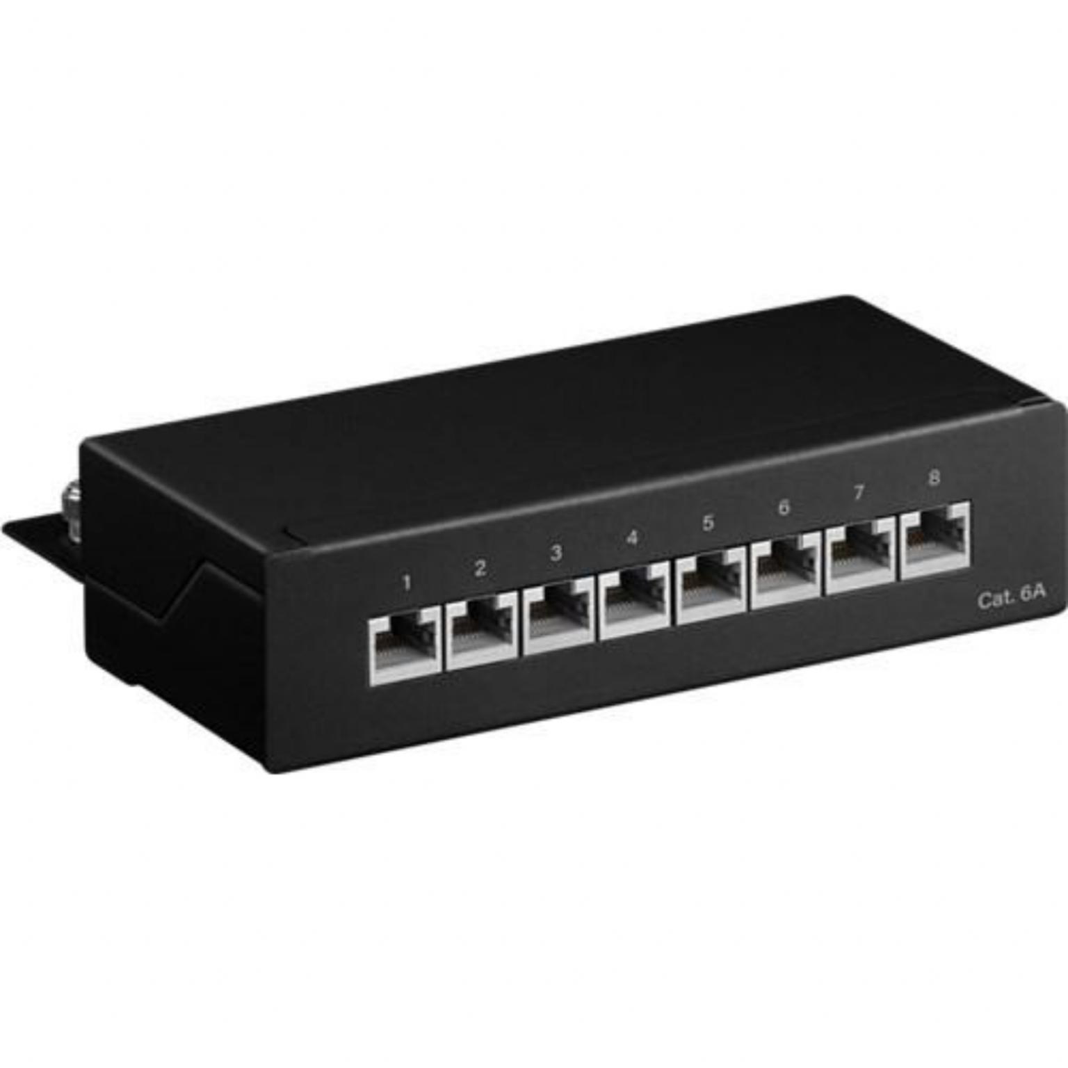 8-poorts patchpaneel RJ45 Cat6a STP 1U