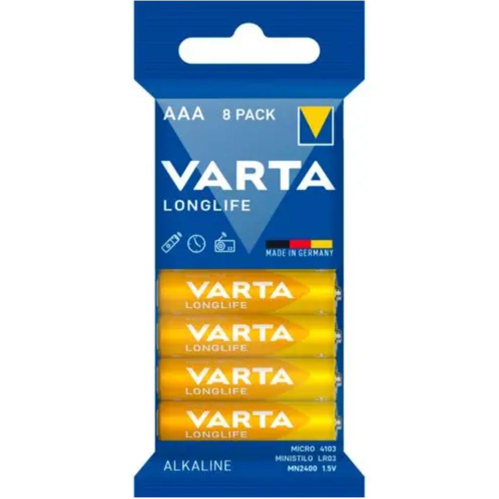 1x8 Varta Longlife AAA LR 3 foil pack - 04103101328 - Varta