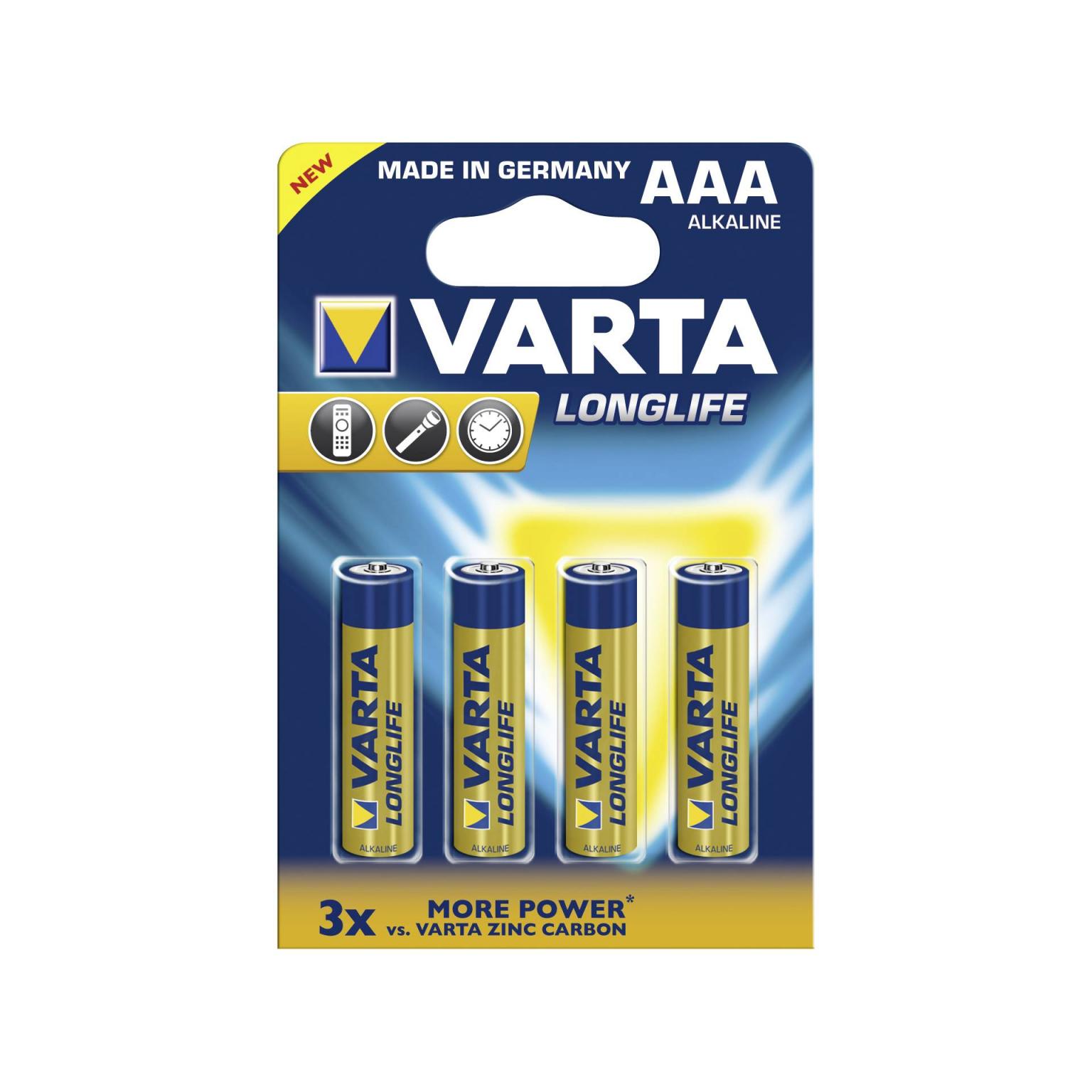 10x4 Varta Longlife Extra Micro AAA LR 03 VPE binnenverpakking - Varta