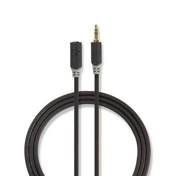 Câble audio stéréo 3,5 mm mâle - 3,5 mm femelle 3,0 m Anthracite - Nedis