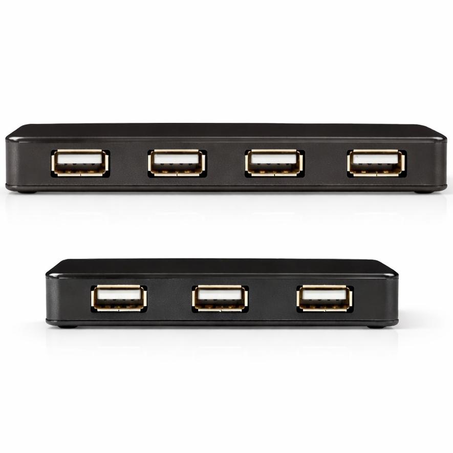 USB A splitter hub met 7 poorten en optionele externe voeding