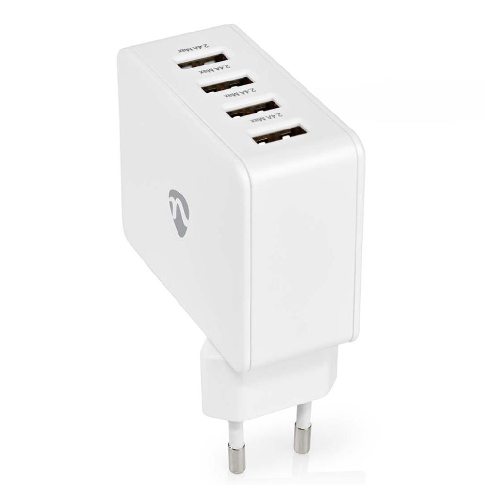 USB oplader - 4 uitgangen - 4.800 mA