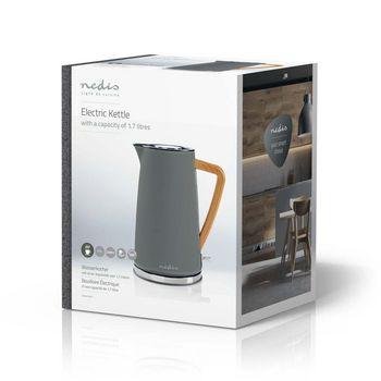Elektrische waterkoker 1,7 l Soft-touch Grijs - Nedis