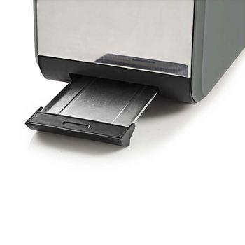 Grille-pain 2 fentes larges Soft-touch Gris - Nedis