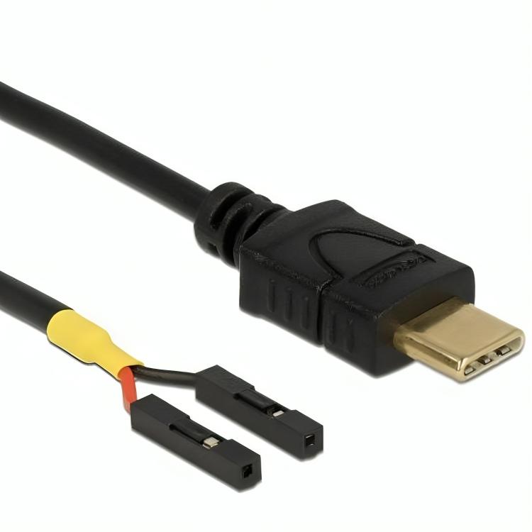 Connecteur pour câble USB C - Connexion 1 : USB C mâle Connexion 2 :  VCC/GND femelle Longueur du câble : 30 cm