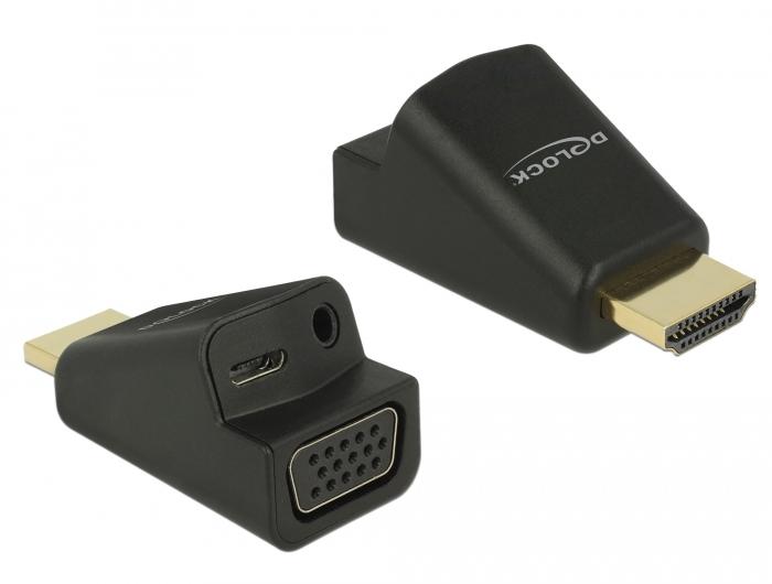 Delock Adapter HDMI-A Stekker > VGA Aansluiting met Audio - Delock