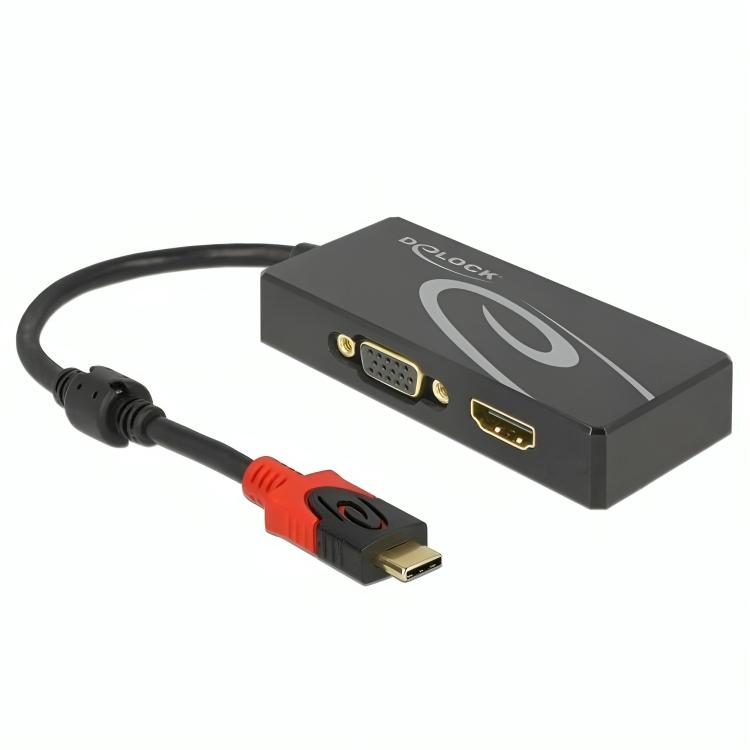 Adaptateur USB C vers HDMI VGA DVI - Dock USB C Multiport Digital/AV -  Adaptateur USB Type C Jusqu'à 4K60Hz - Station d'Accueil USB C, Compatible