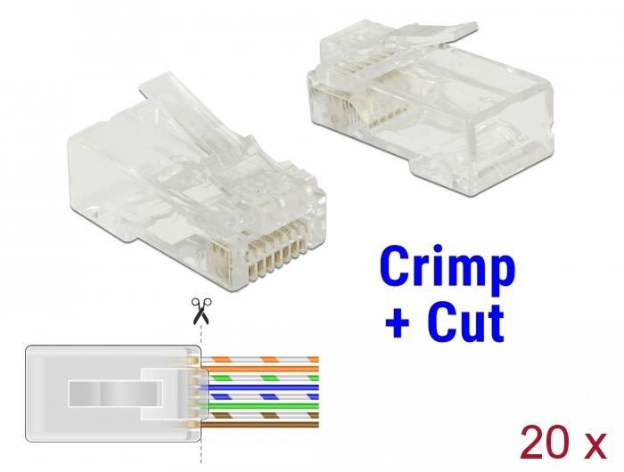 Delock RJ45 Crimp+Cut stekker Cat.6 UTP 20 stuks - Delock