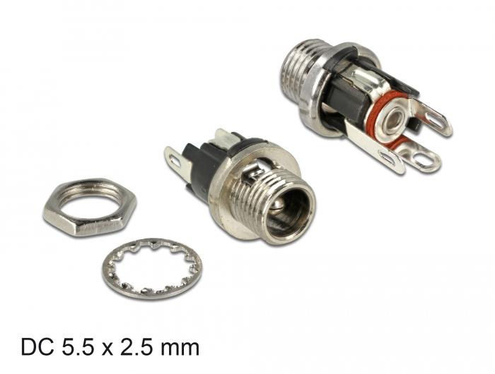 Delock-Stekker DC 5,5 x 2,5 x 9,5 mm aansluiting voor installatie - Delock