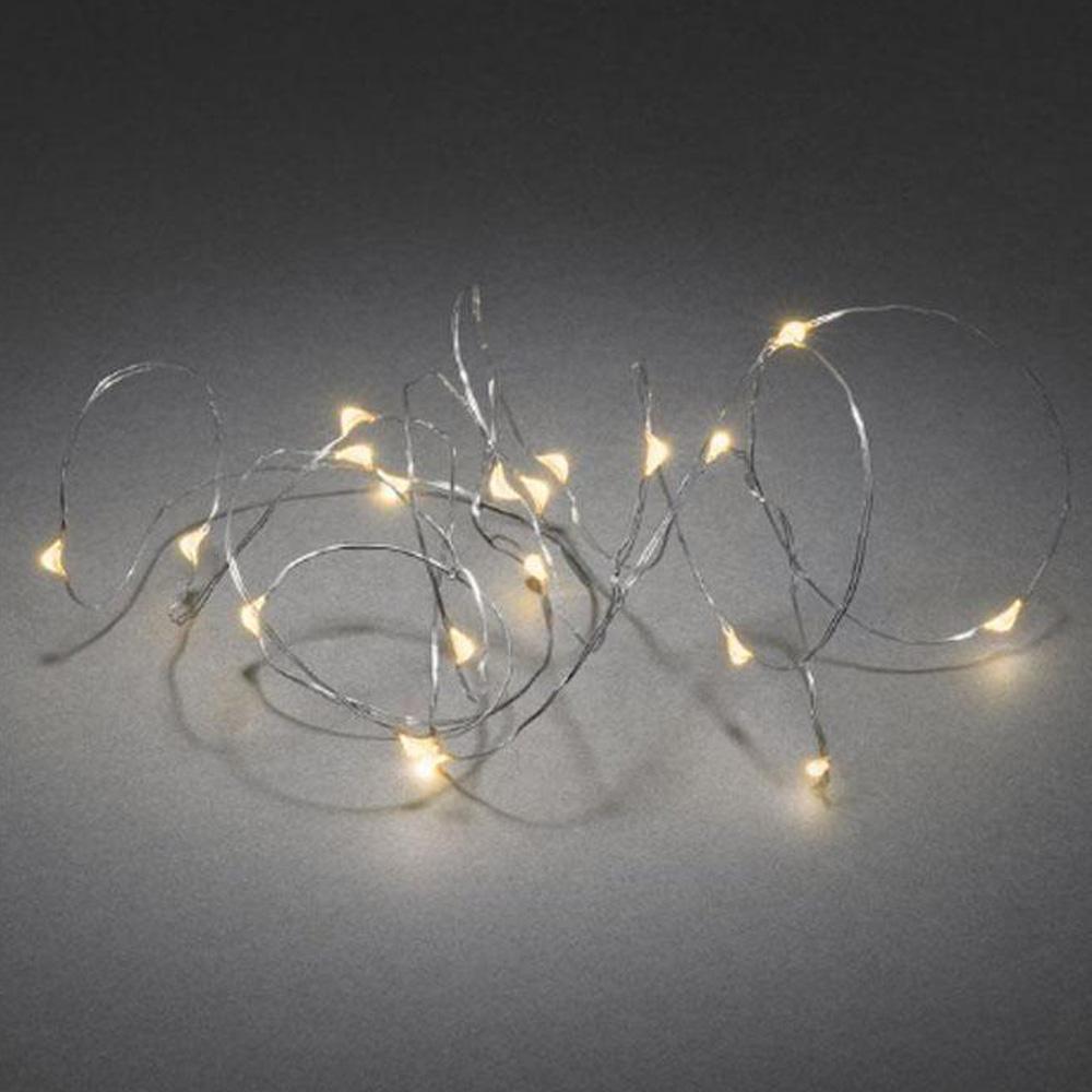 Draadverlichting - led kerstverlichting binnen - 40 lampjes - 3.9 meter - extra warm wit - 3x AA