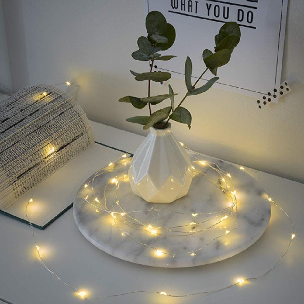 Draadverlichting - led kerstverlichting binnen - 40 lampjes - 3.9 meter - extra warm wit - 3x AA