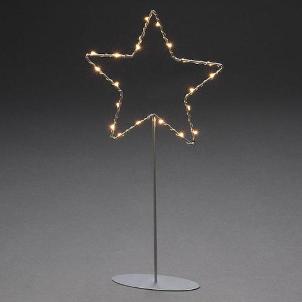 Kerstster - led kerstverlichting binnen - 20 lampjes - 40 x 20 cm - extra warm wit - 3x AA