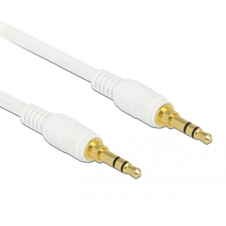 Delock Jack-kabel 3,5 mm 3-polig Stekker > Stekker 2 m wit - Delock