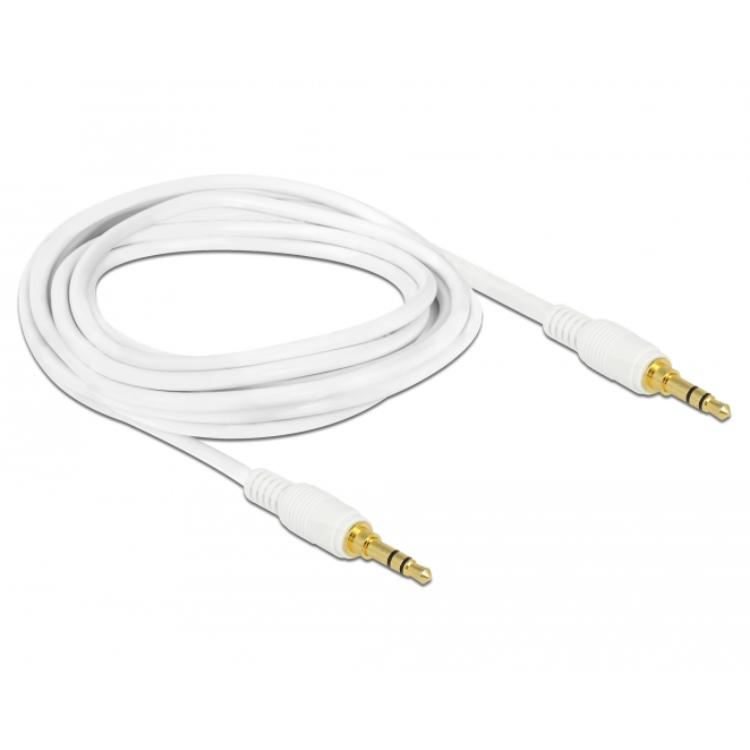 Delock Jack-kabel 3,5 mm 3-polig Stekker > Stekker 2 m wit - Delock