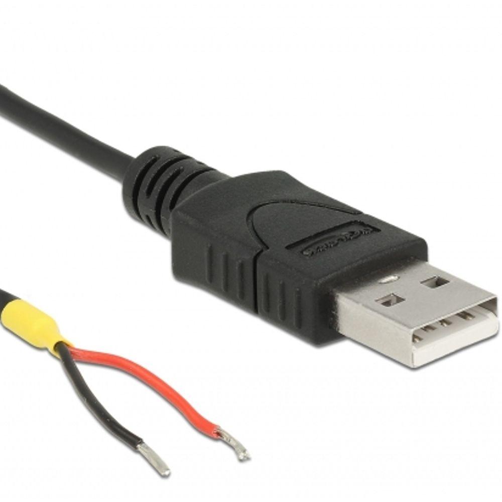 Câble Delock USB 2.0 Type-A mâle > 2 x Fils libres Alimentation 1,5 m Large - Delock