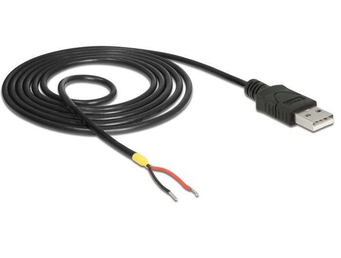 Delock Kabel USB 2.0 Type-A Stekker > 2 x Open Kabeluiteinden Voeding 1,5 m Breed - Delock