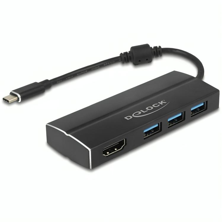 USB C hub met HDMI en 3× USB A poorten