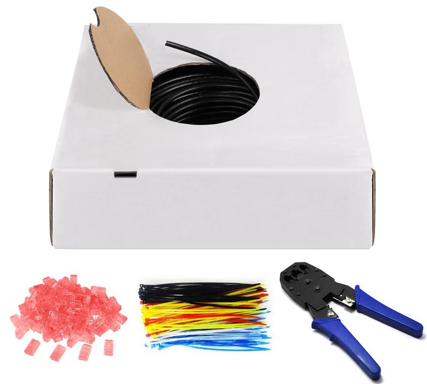 Jeu de câbles réseau UTP Cat 6 pour l'extérieur et l'intérieur