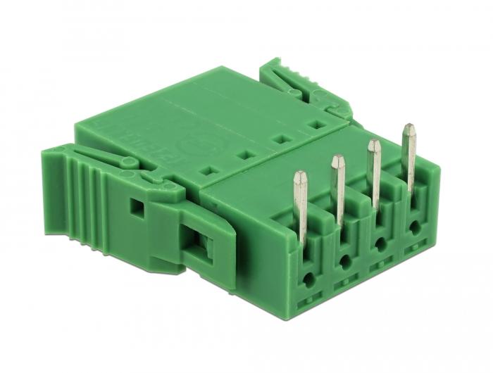 Delock Jeu de borniers pour circuit imprimé 4 pôles 3,81 mm pas horizontal - Delock