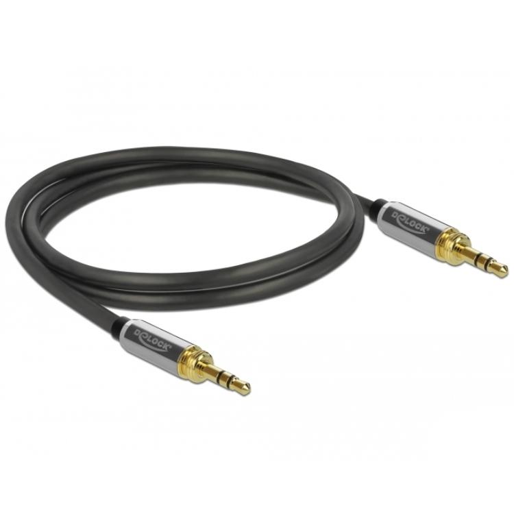 Câble jack Delock 3,5 mm 3 pôles, fiche mâle-fiche mâle avec verrouillage à vis - Delock