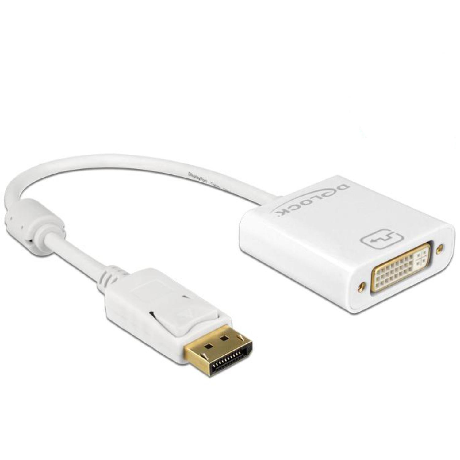 Delock DisplayPort 1.2 Connecteur > Prise DVI 4K Passif blanc - Delock