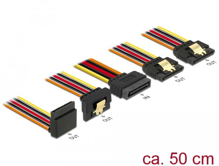 Delock Kabel SATA 15-pins voedingsconnector met Snap-In functie > SAT - Delock