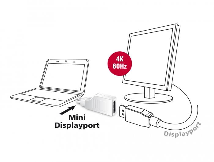 4K Mini DisplayPort naar DisplayPort adapter - Delock