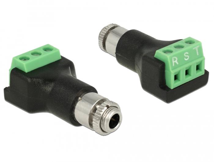 Borne Delock 3 pôles > Connecteur Jack 3,5 mm pour montage encastré - Delock