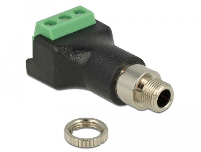 Delock-Klemmenblok 3-polig > Jack-aansluiting 3,5 mm voor inbouw - Delock