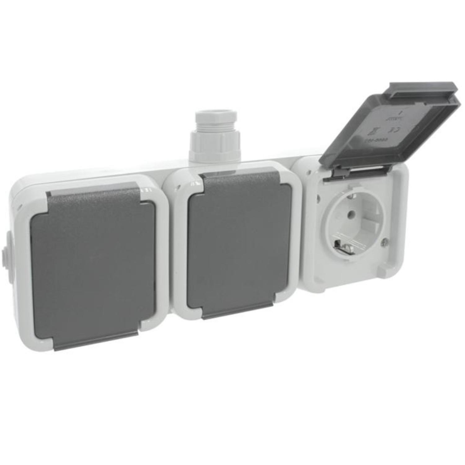 Opbouw stopcontact - 3-voudig - Peha